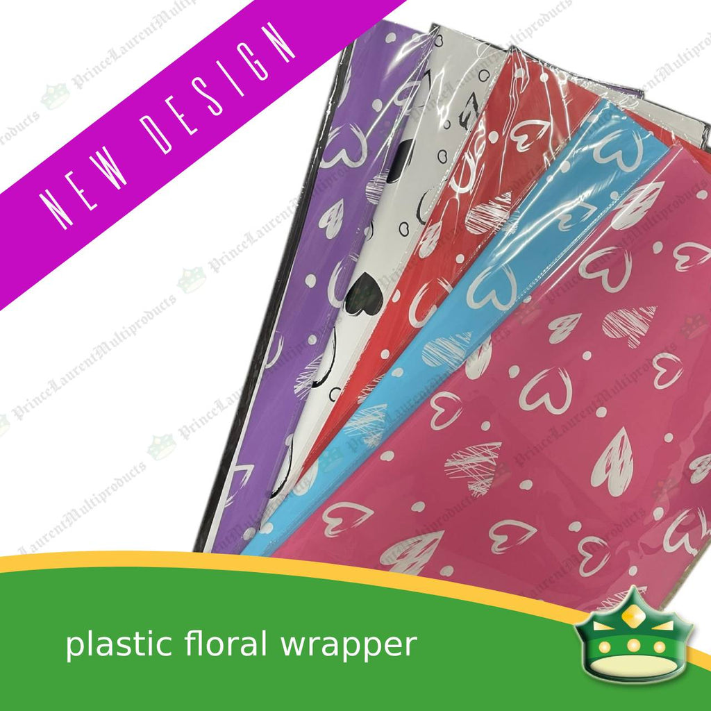 [20 pcs] floral wrapper hearts design 22x22.5 inches