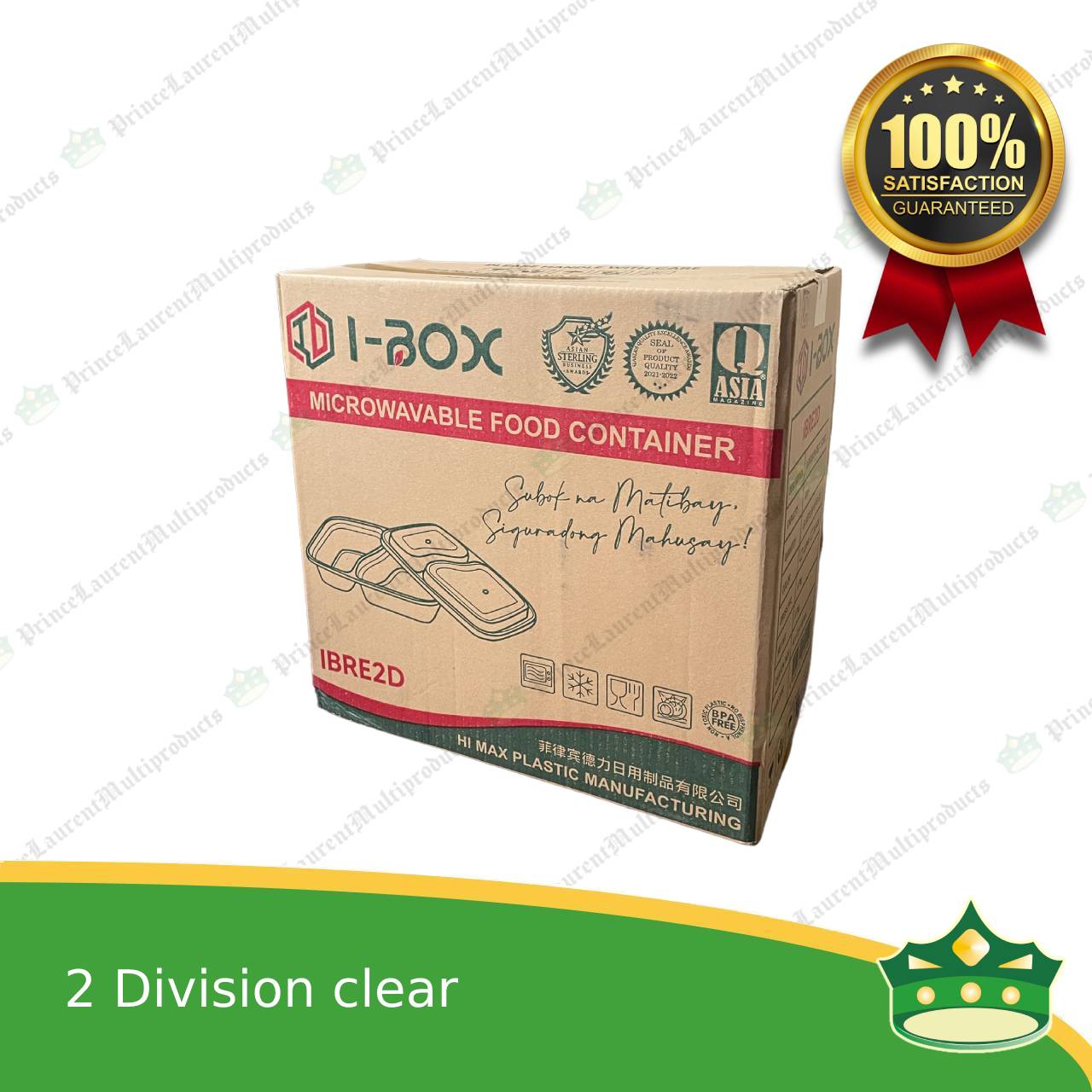 [150 pcs] iBox brand 2 division microwavable bento boxes clear body clear cover for food packs & catering events parties meetings & many more