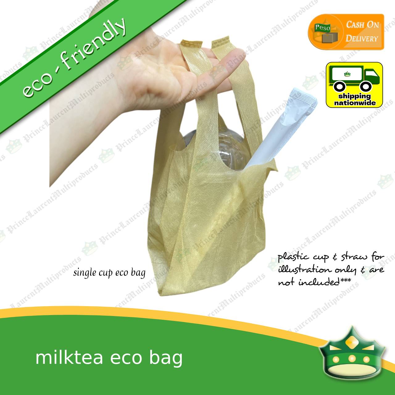 [100 pcs] milk tea eco bag milktea ecobag biodegradable sando bag reusable & environment friendly bag