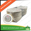 [500 pcs] 9 inch paper plate white LAMINATED use as disposable serving dish for all occasions