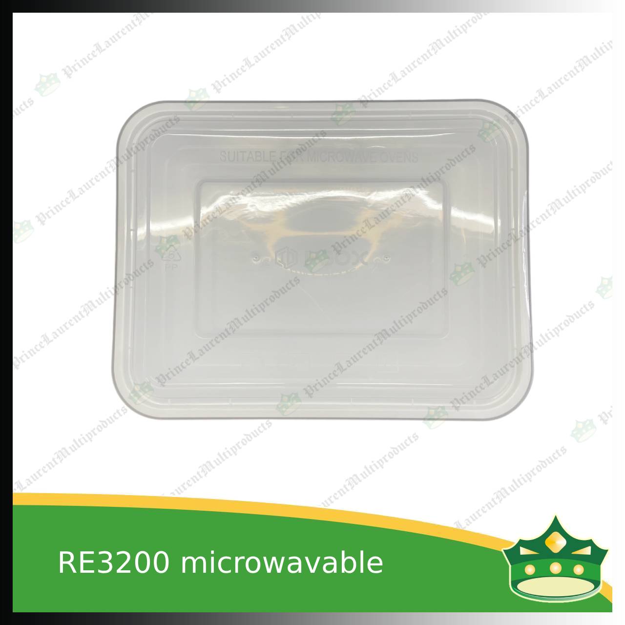 [5 pcs] IBOX brand 3200ml microwavable plastic large rectangular container with lid for take out or storage of food products