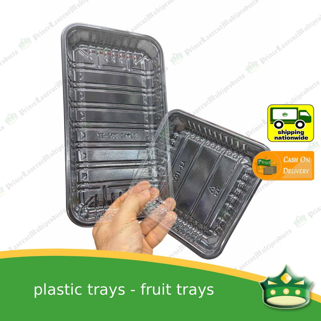 [100 pcs] multi-functional plastic fruit trays square or rectangular for repacking fruits vegetables