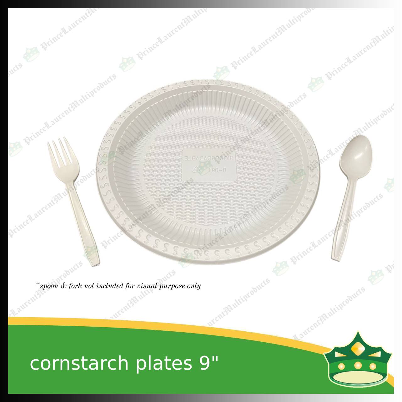 [50 pcs] 9 inch plate compostable cornstarch biodegradable serving plate