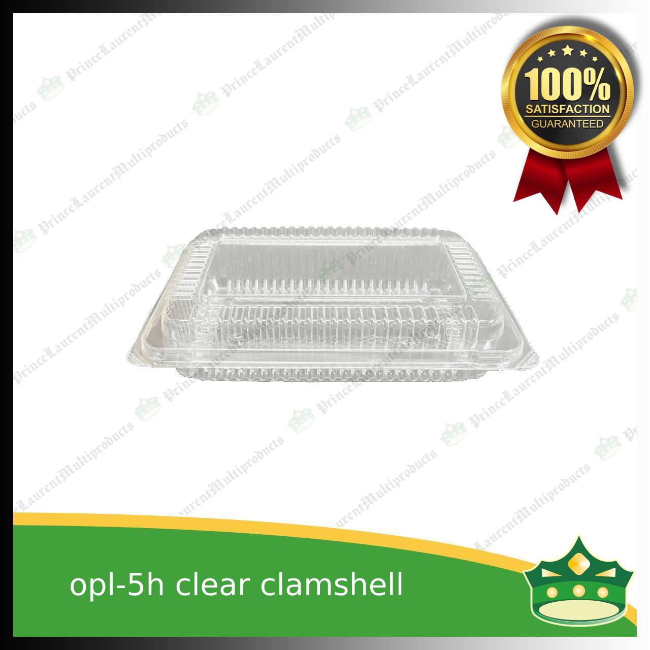 [1 case] clear clamshell OPL-5H C301 OPS clearview food containers for any food products, leche flans, tarts, macaroons, salad, fruits, baked goods