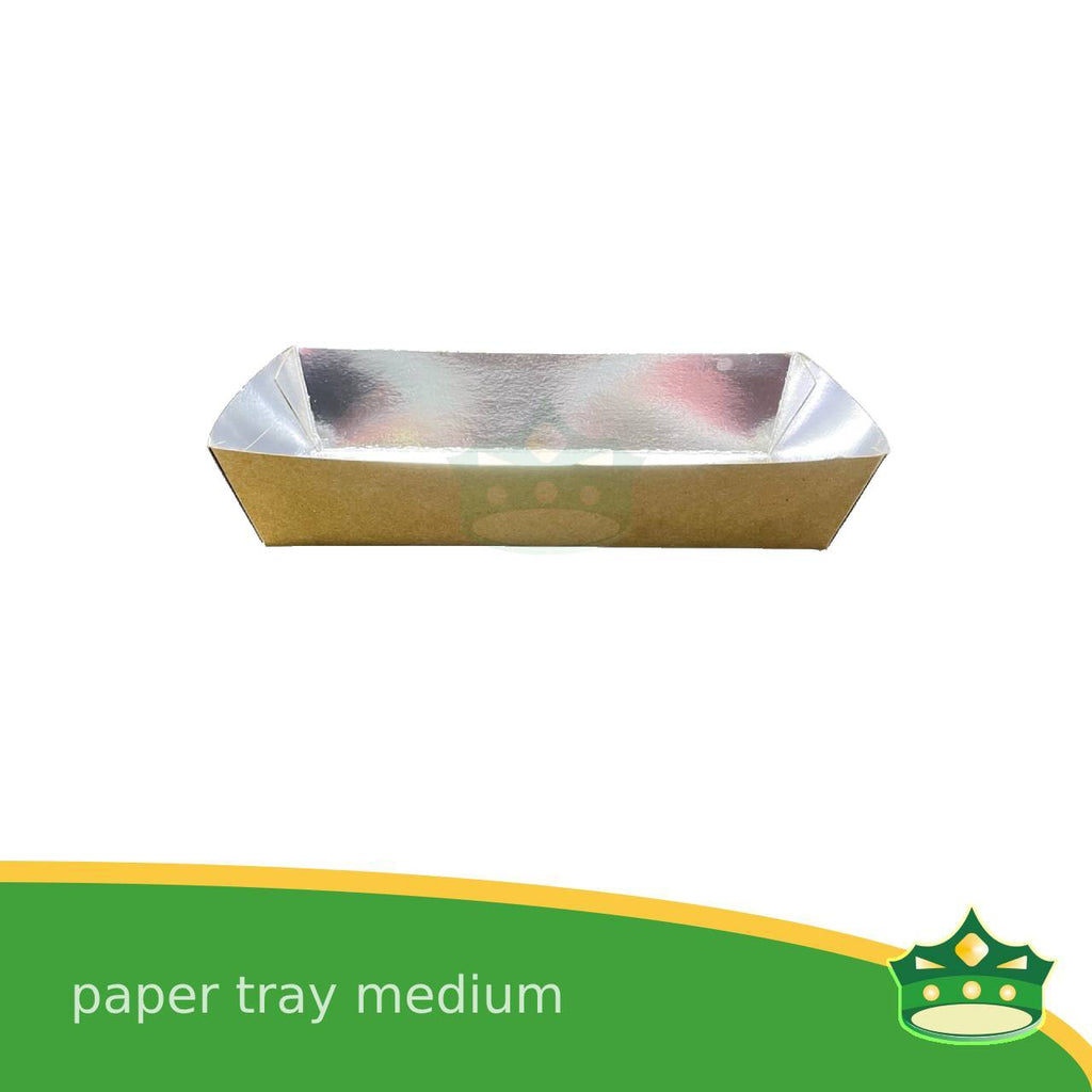 [25 pcs] paper trays small medium large extra large laminated white or silver to serve as food holder for nachos, fries, dimsum, meriendas, breads, takoyaki, fishball, squidball