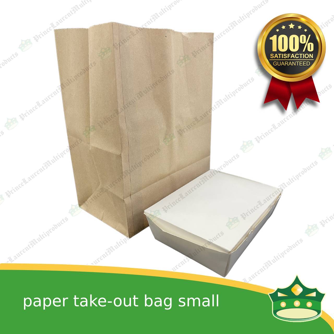 [100 pcs] paper take out bag small for take away and delivery packaging perfect fit for paper food boxes