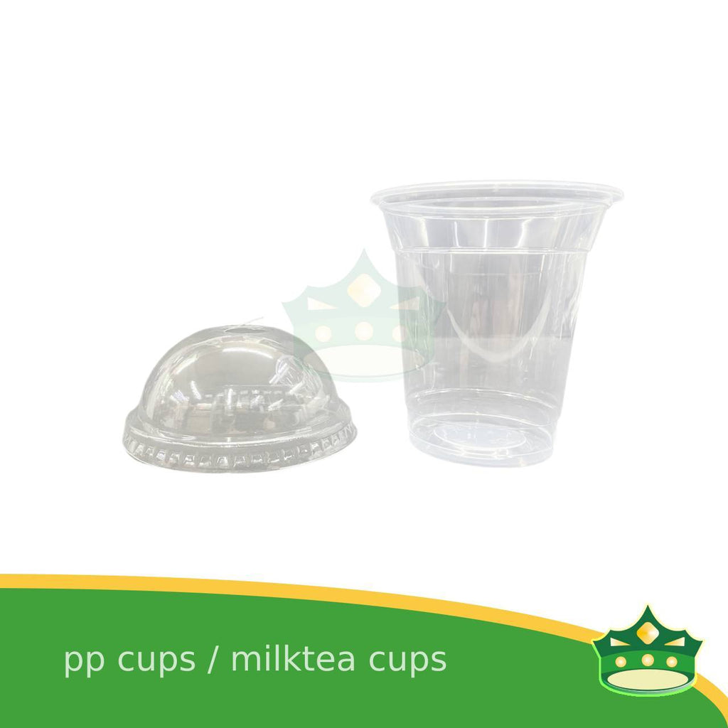 [100 pcs] pp cups milktea cups iced coffee cups cold drink plastic cups fruit shake cups with or without dome lid or flat lid