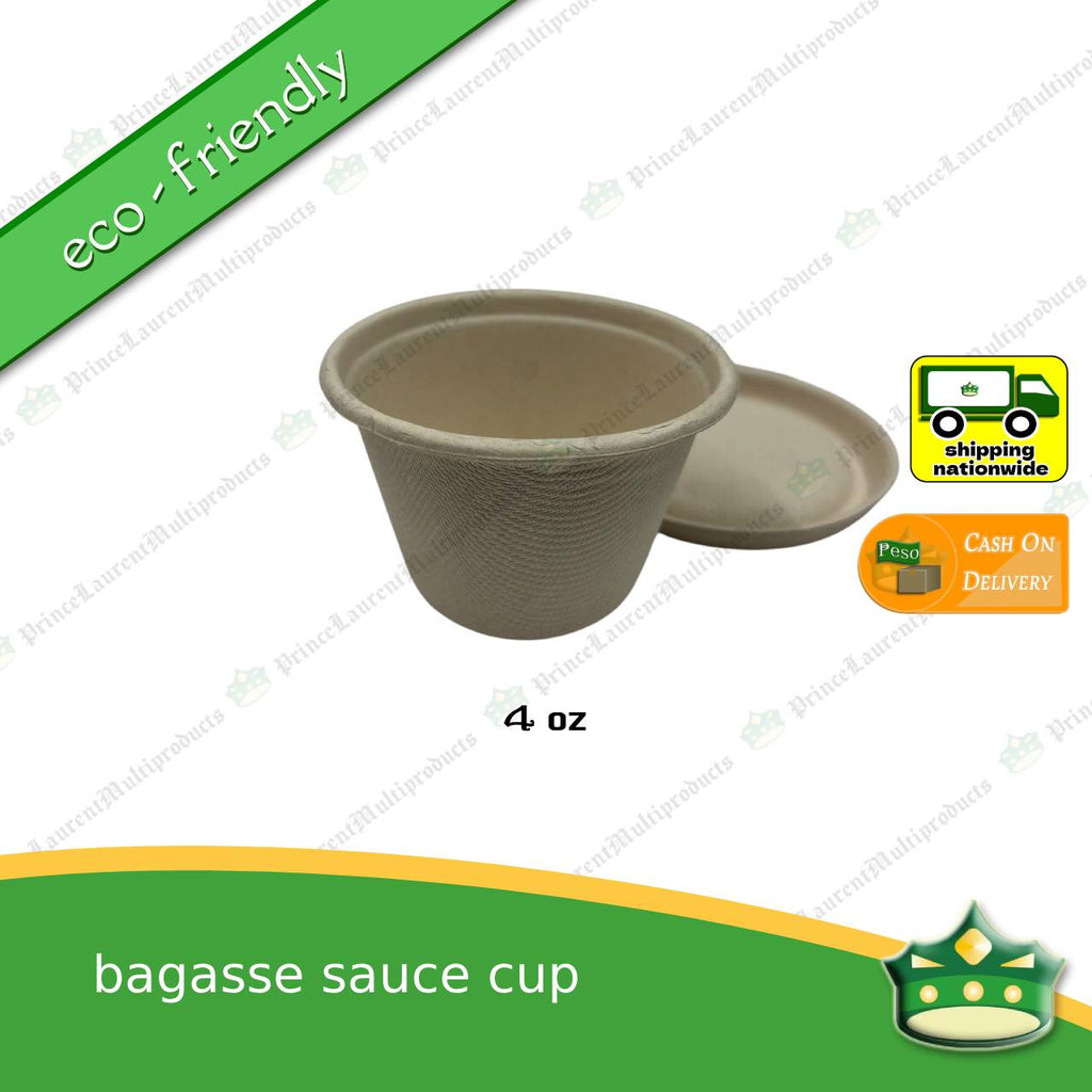 [50 pcs] bagasse sauce cup with lid for sauces and condiments