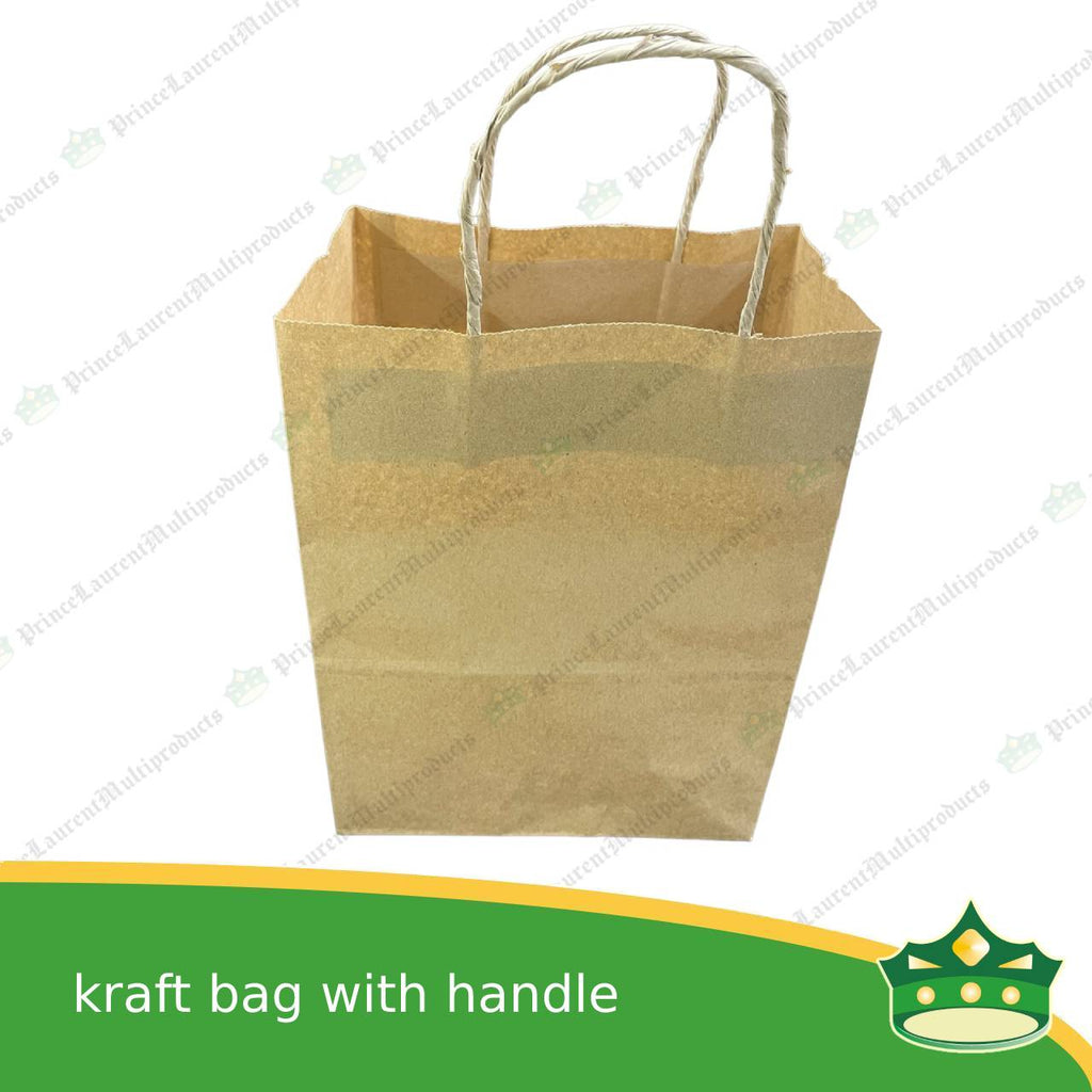 [25 pcs] kraft paper bag with handle #2 (207x122x279mm)