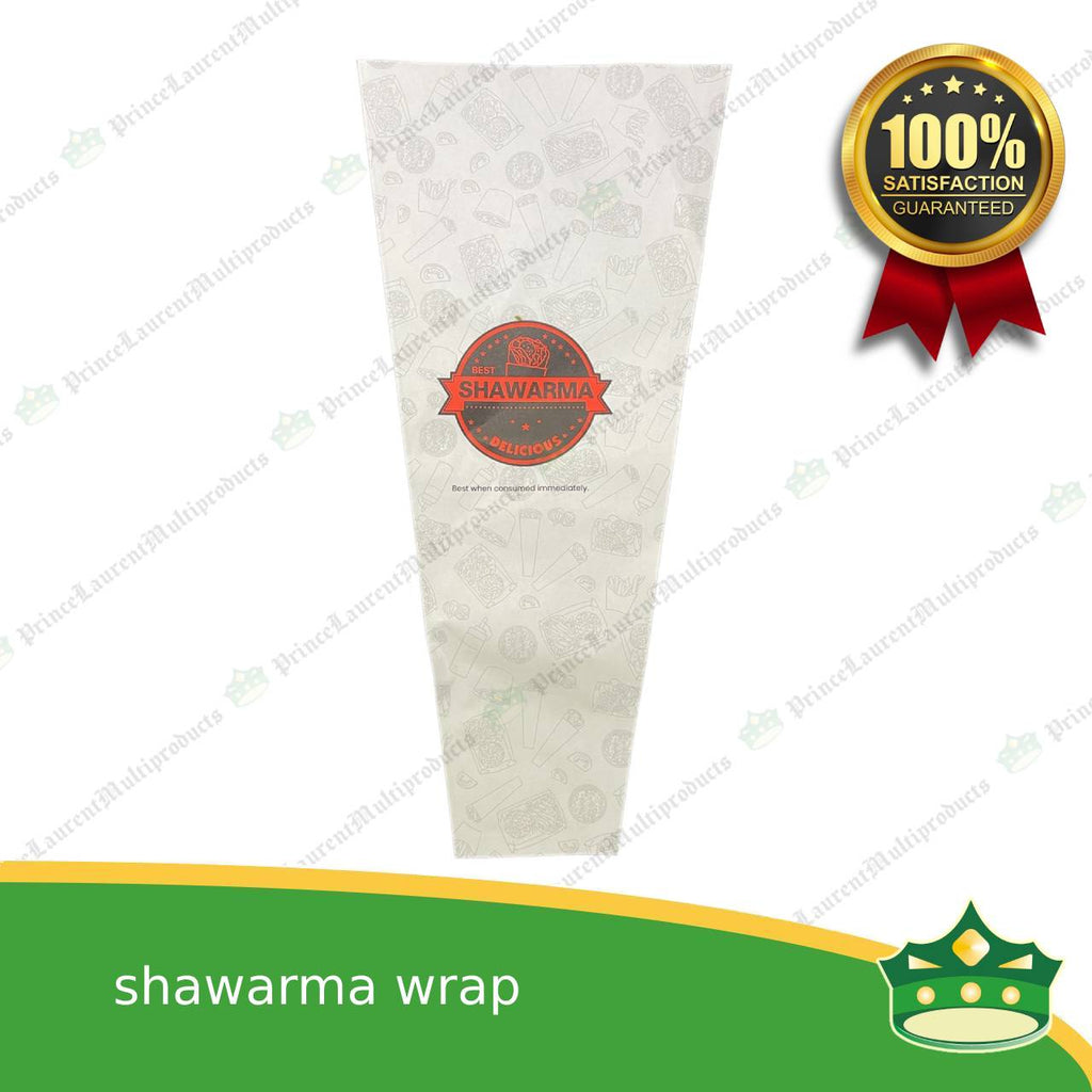[100 pcs] shawarma laminated paper wrapper with print both side