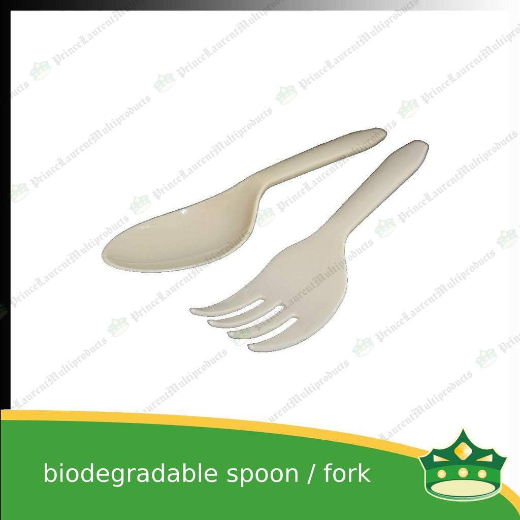[25 pcs] biodegradable spoon or fork beige 5.875 inches length disposable cutleries for parties events and celebration