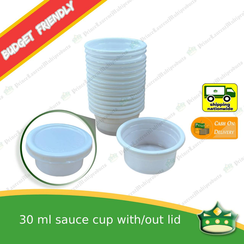 [100 pcs] 30ml sauce cup with / without lid for sauces gravy ketchup (CHEAPER VERSION)