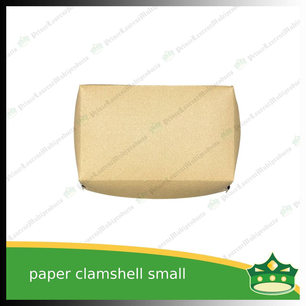[50 pcs] paper clamshell small silver coated leak proof for take-out, packed meal, ulam viands, rice toppings, noodles, pansit, merienda