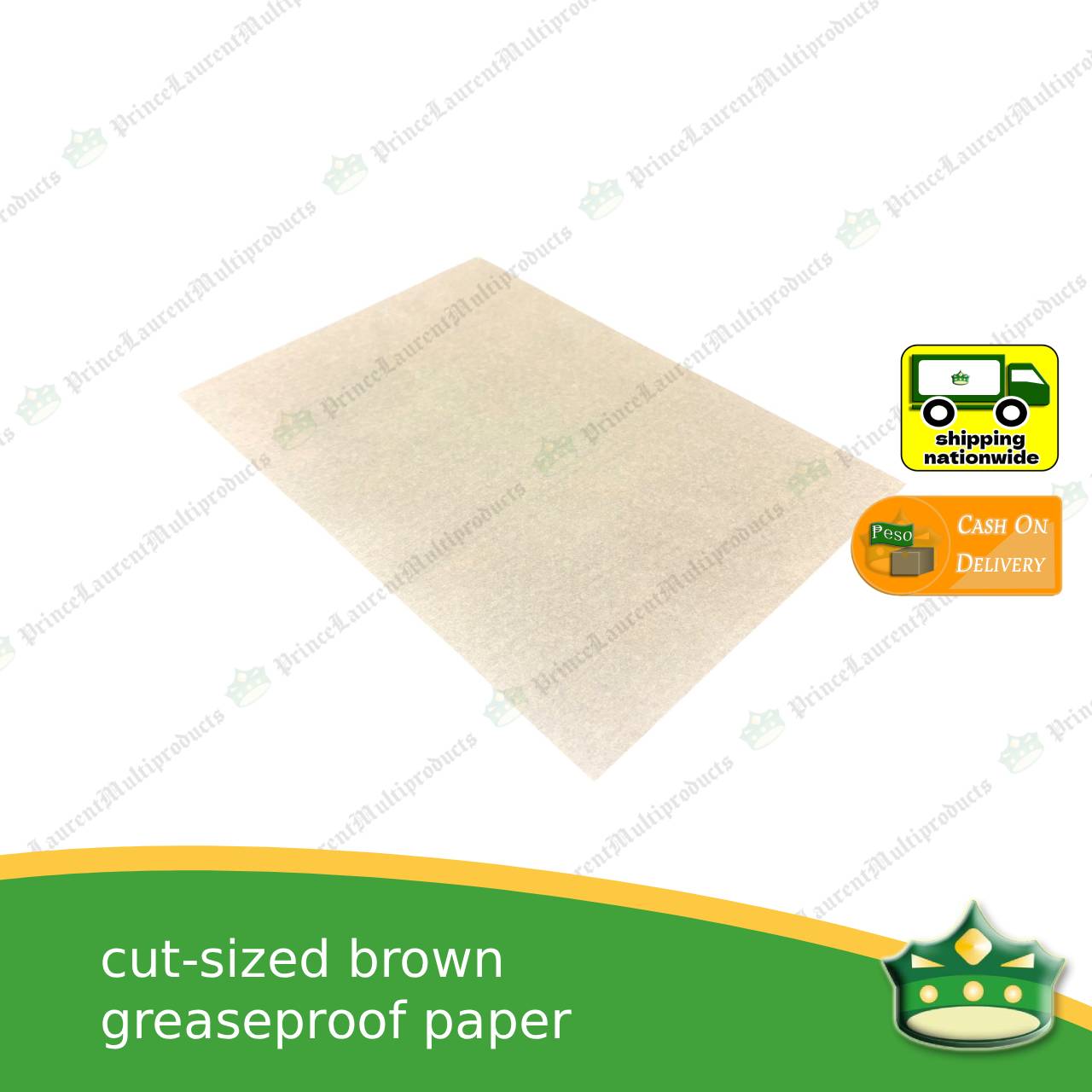 [100 pcs] cut-sized brown greaseproof paper wrapper for sandwiches, rice, baked goods