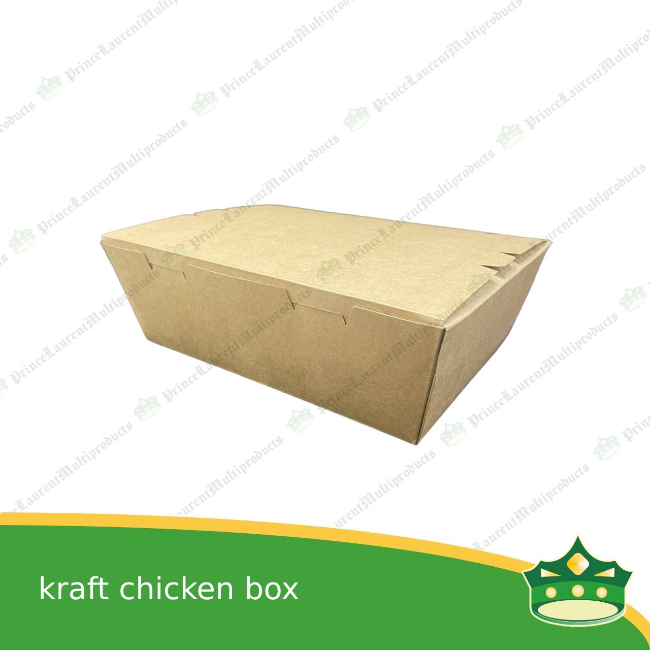 [25 pcs] chicken box kraft silver coated leak proof for take-out, packed meal, ulam viands, rice toppings, noodles, pansit, merienda