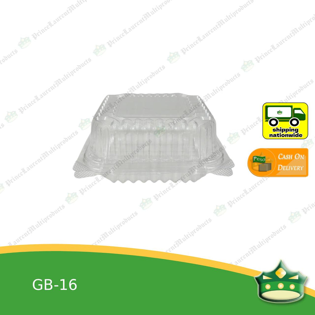 [50 pcs] clear clamshell GB16 OPS clearview food containers for any food products, jap cake, muffins, cakes, hopia, cupcakes, salad, fruit, baked goods