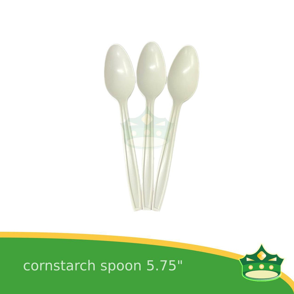 [25 pcs] compostable cornstarch spoon and fork biodegradable disposable for takeout utensils