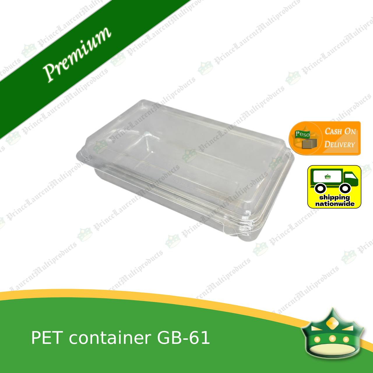 [50 pcs] PET container clear clamshell GB-61 (3.5x6x1.75 inches) for any baked products or food delicacies