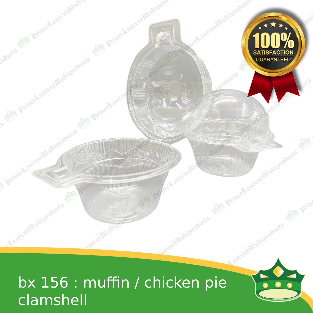 [50 pcs] bx-156 muffin chicken pie clear clamshell for pies, muffins single served, solo muffin solo pie