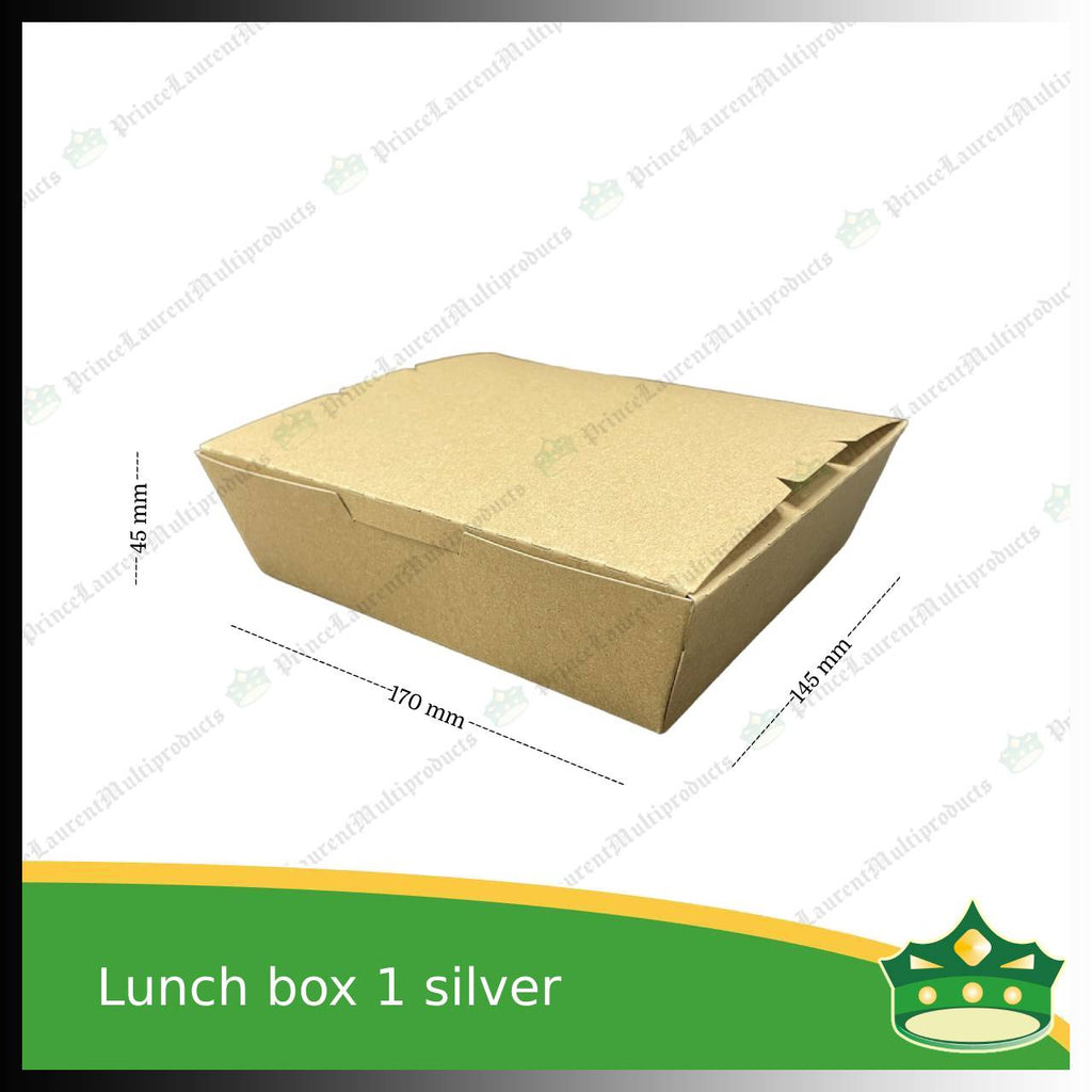 [50 pcs] paper lunch box 1 silver coated leak proof for take-out, packed meal, ulam viands, rice toppings, noodles, pansit, merienda