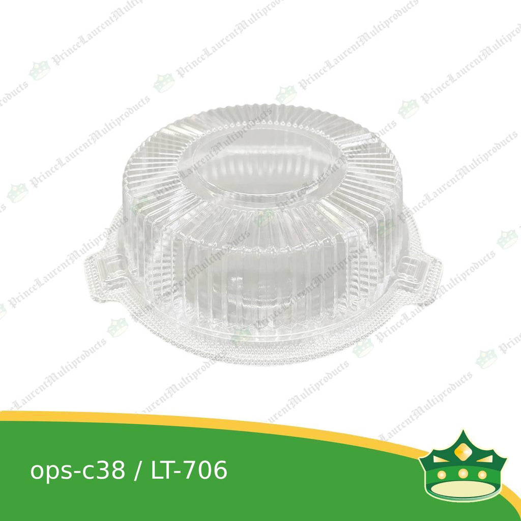 [50 pcs] clear clamshell OPS-c38 round OPS clearview food containers for any food products, muffins, cakes, chiffon, cupcakes, salad, fruit, baked goods