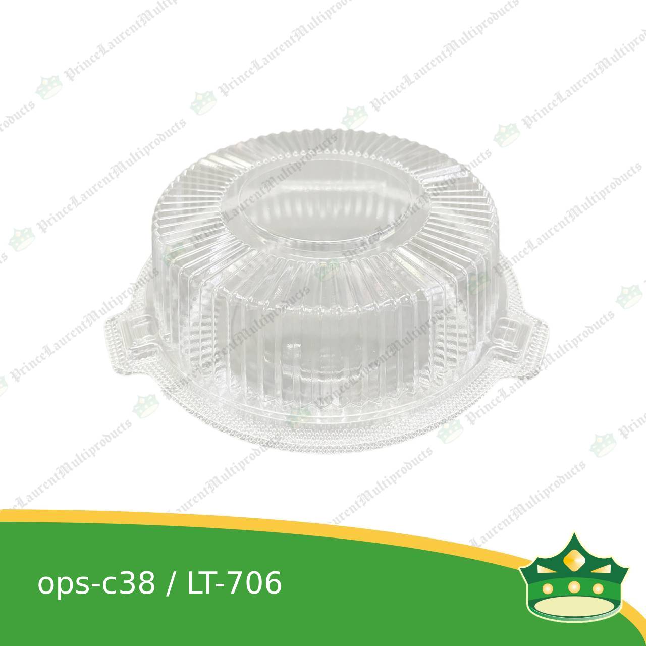 [50 pcs] clear clamshell OPS-c38 round OPS clearview food containers for any food products, muffins, cakes, chiffon, cupcakes, salad, fruit, baked goods