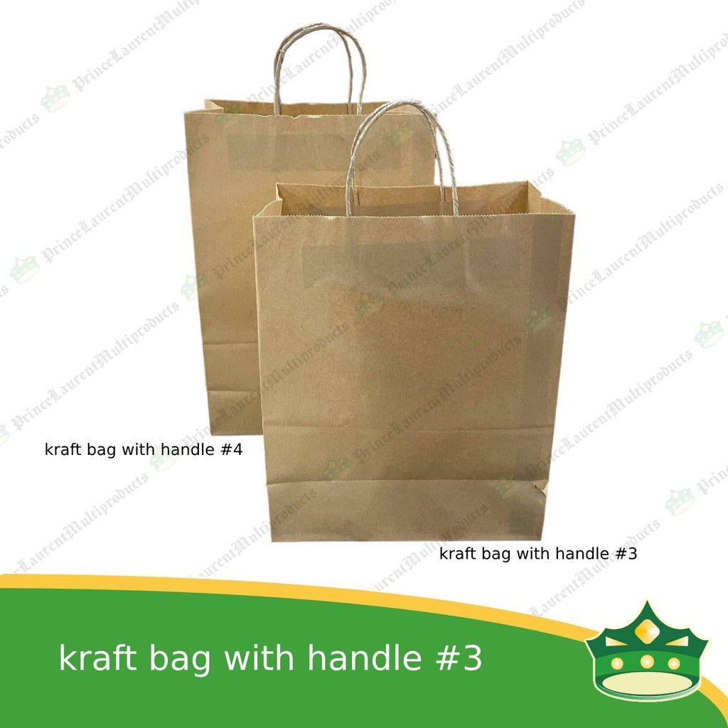 [25 pcs] kraft paper bag with handle #3 (275x142x336mm)