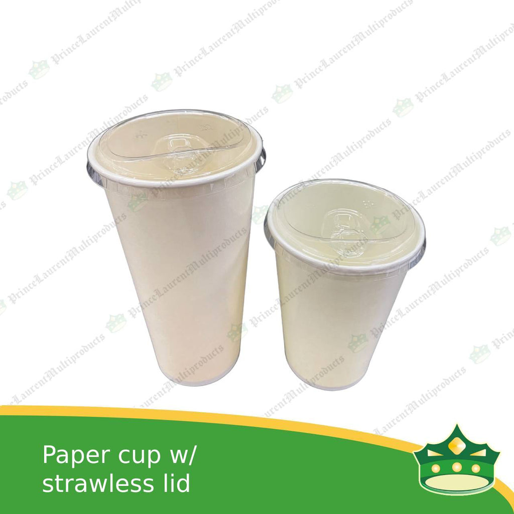 [50 pcs] strawless LID 90mm diameter for paper cups 16oz or 22oz for cold drinks, juice, cold beverages, iced coffee