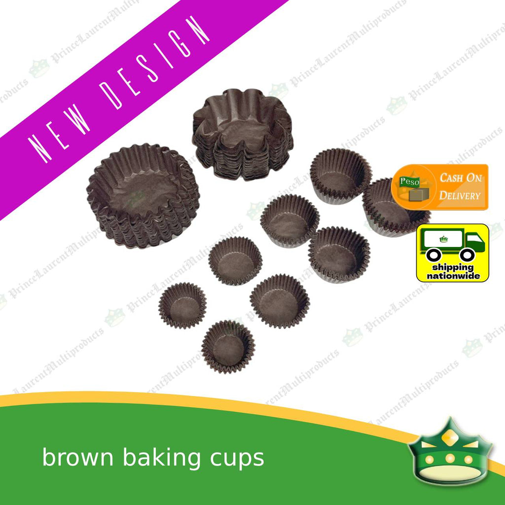 [1 pack] glassine cupcake liner baking cup BROWN for pastries,  tarts, cupcakes, eclairs, mamon