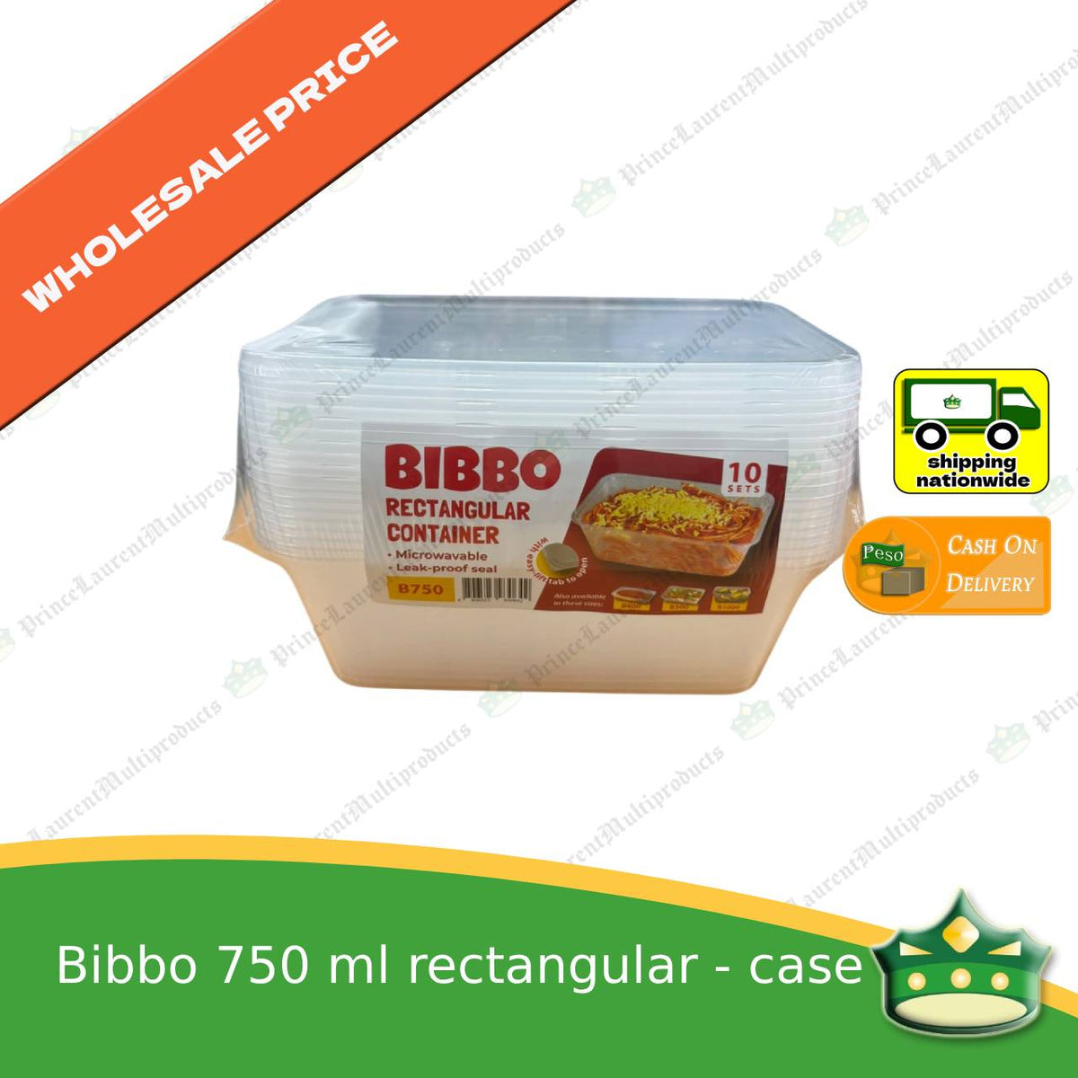 [300 pcs] Bibbo 750 ml rectangular microwavable container with lids for packed meals rice lunch wholesale