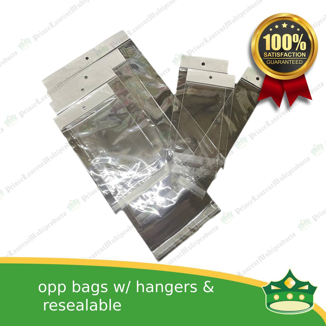 [500 pcs] opp bag with ivory liner and punch hole for display hanging products with resealable flap (small sizes)