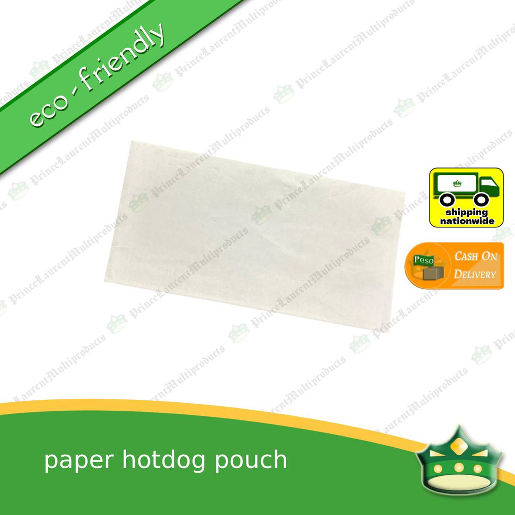 [1000 pcs] paper hotdog pouch L-line shaped sealed for food service or as takeout packaging eco-friendly fit for holding hotdogs in a scene of food service or takeout