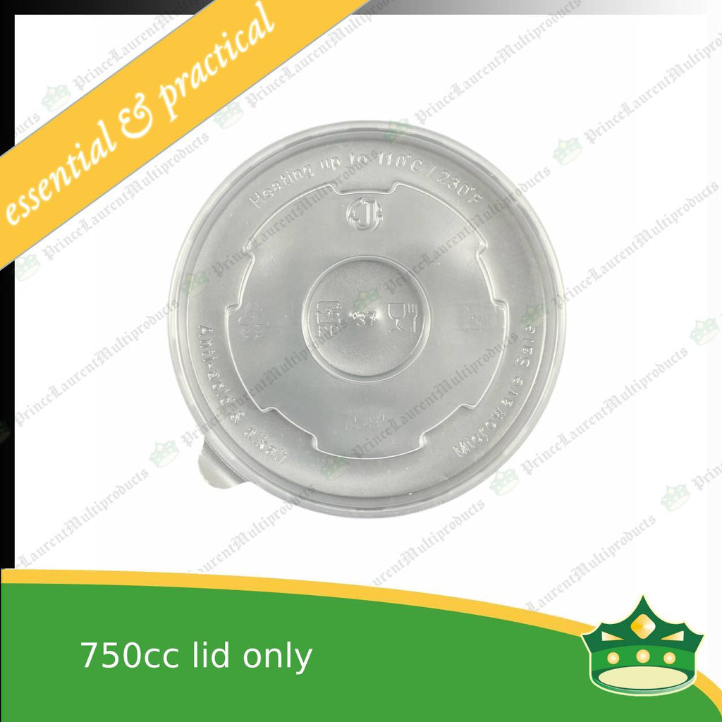 [50 pcs] 750cc paper bowl lid only, microwavable cover