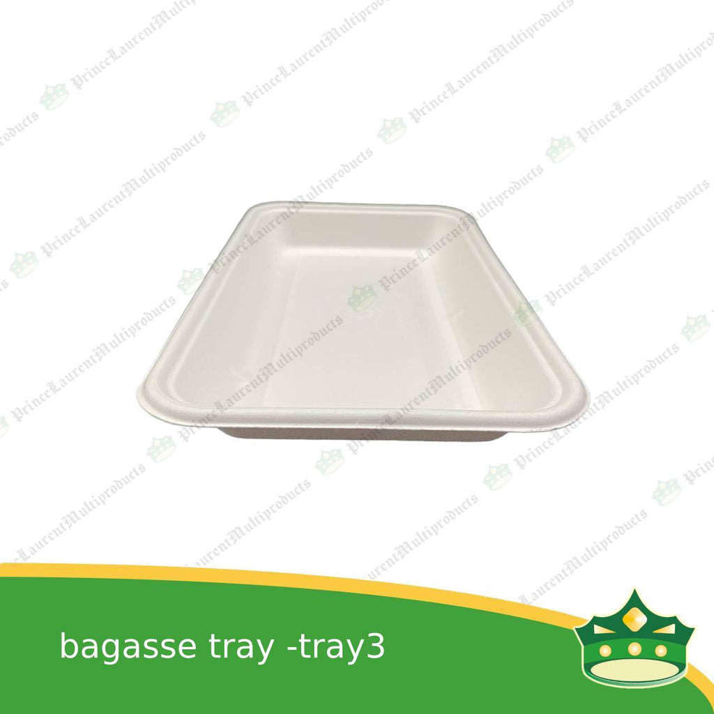 [25 pcs] bagasse paper tray rectangular 6x9 inches fruit tray as grocery packaging, fruit repacking, vegetable repacking, meat repackaging, frozen products repacking, produce packing