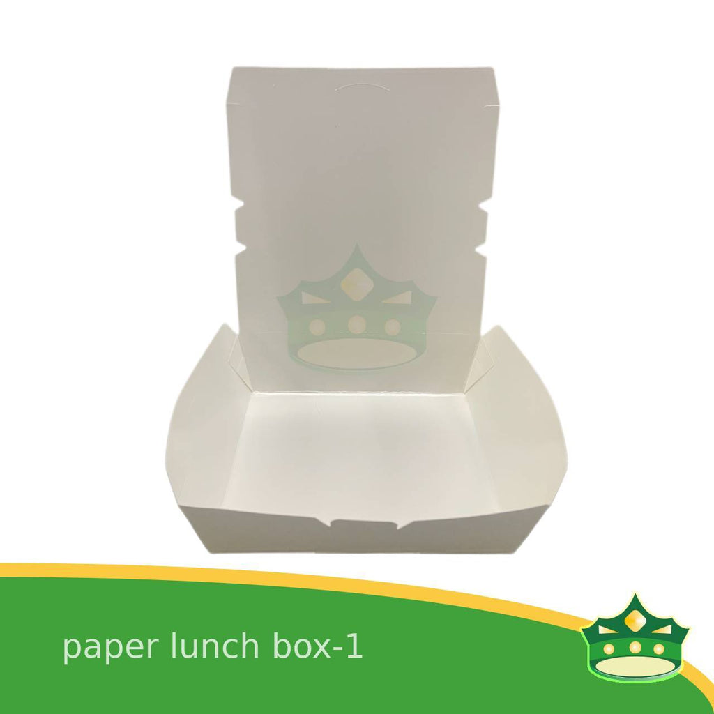 [25 pcs] paper lunch box 1 white laminated for large meals, viands, ulam, rice toppings, pansit, noodles, take-outs, food deliveries, leak-proof, saucy take-outs