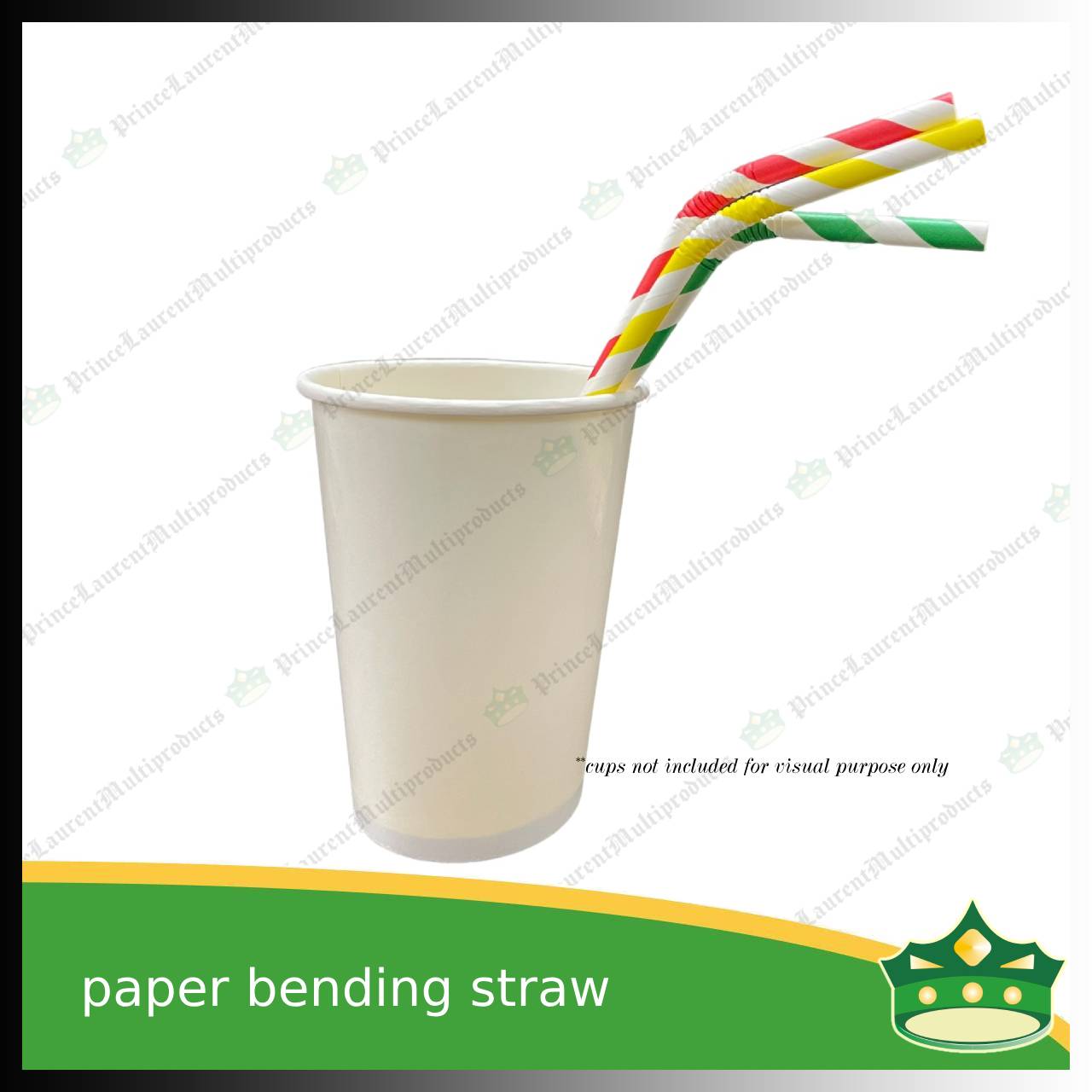 [100 pcs] bending paper straw white / colored for milk shakes, juices and other cold beverages