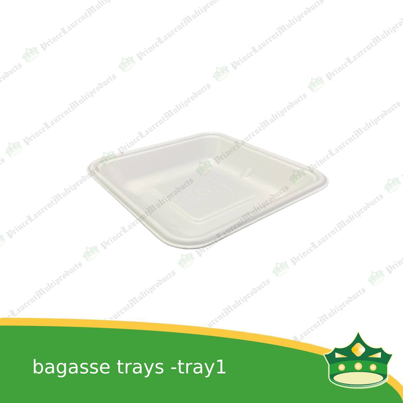 [25 pcs] bagasse paper tray square 5x5 inches fruit tray as grocery packaging, fruit repacking, vegetable repacking, meat repackaging, frozen products repacking, produce packing