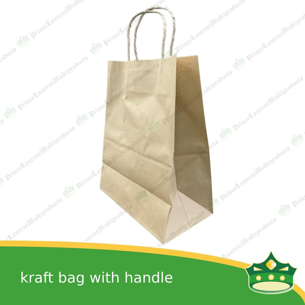 [25 pcs] kraft paper bag with handle #2 (207x122x279mm)