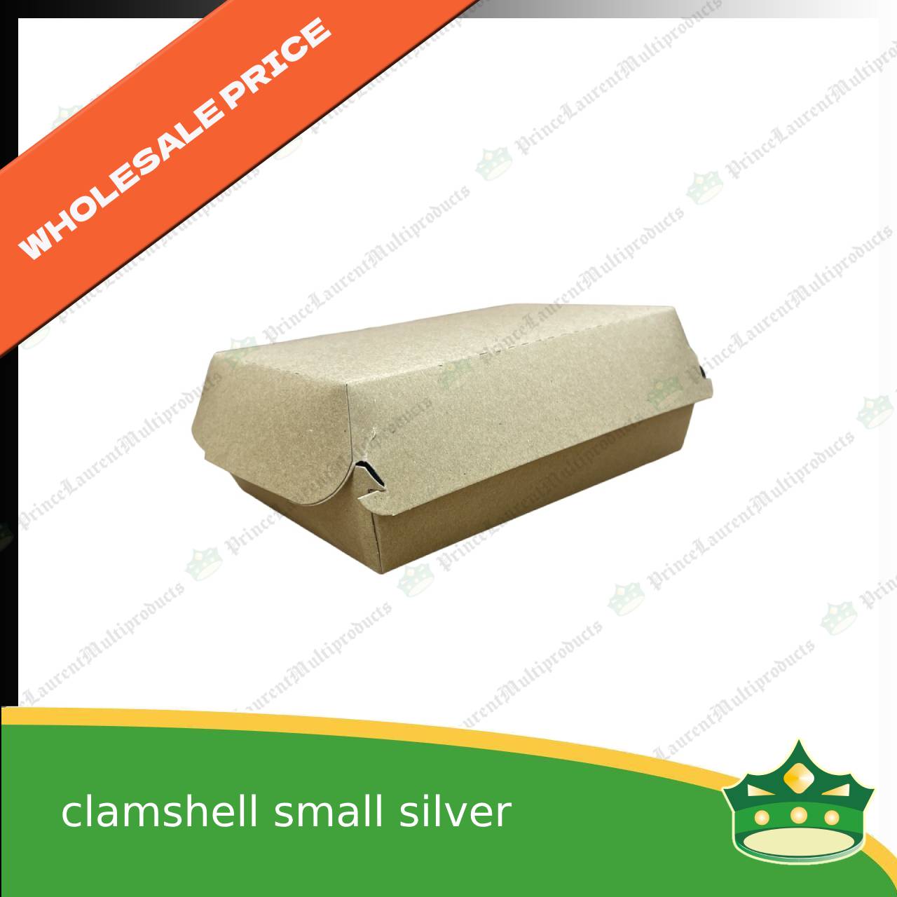 [1 case] paper clamshell small silver coated leak proof for take-out, packed meal, ulam viands, rice toppings, noodles, pansit, merienda