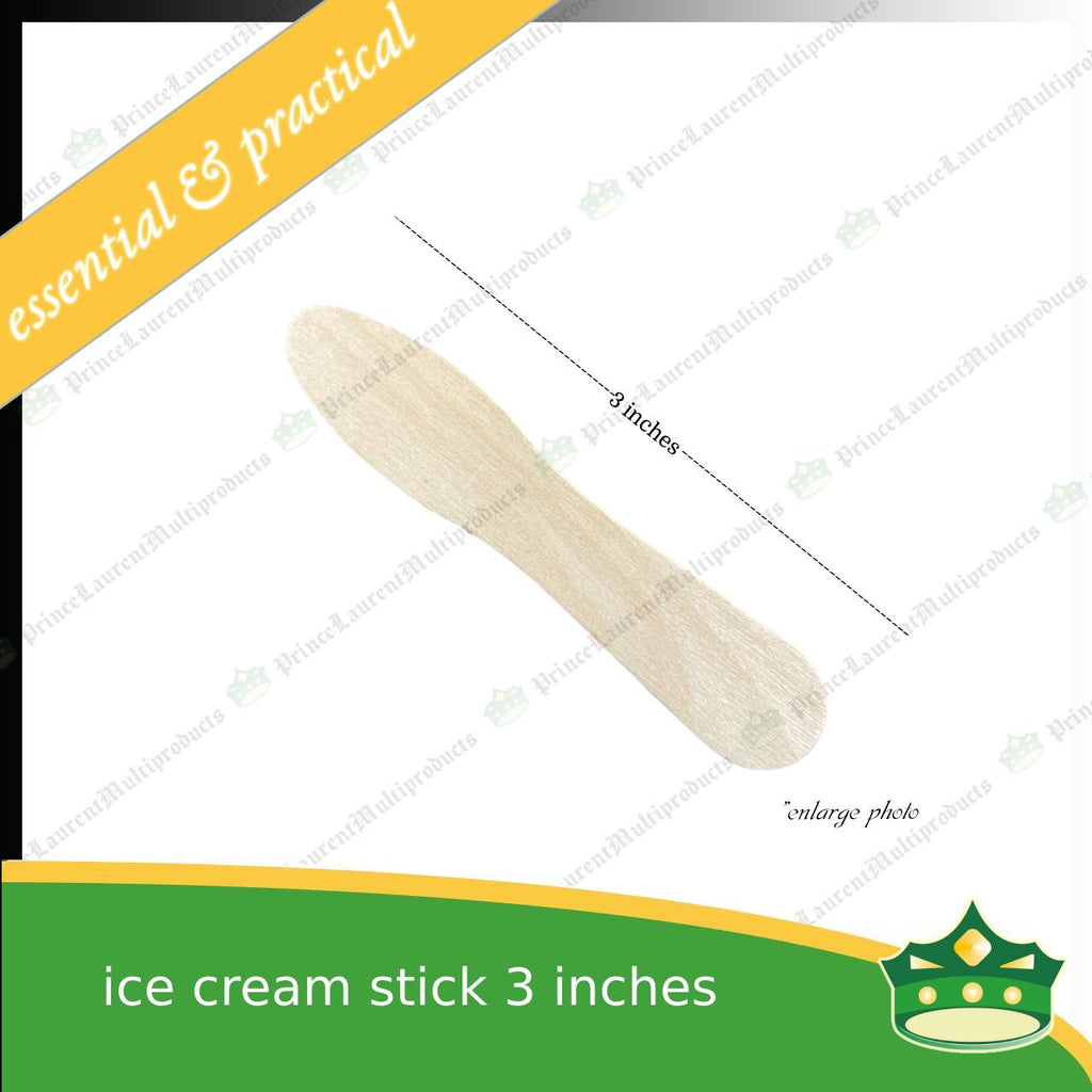 [100 pcs] wooden ice cream stick disposable biodegradable wooden ice cream spoon with or without wrap