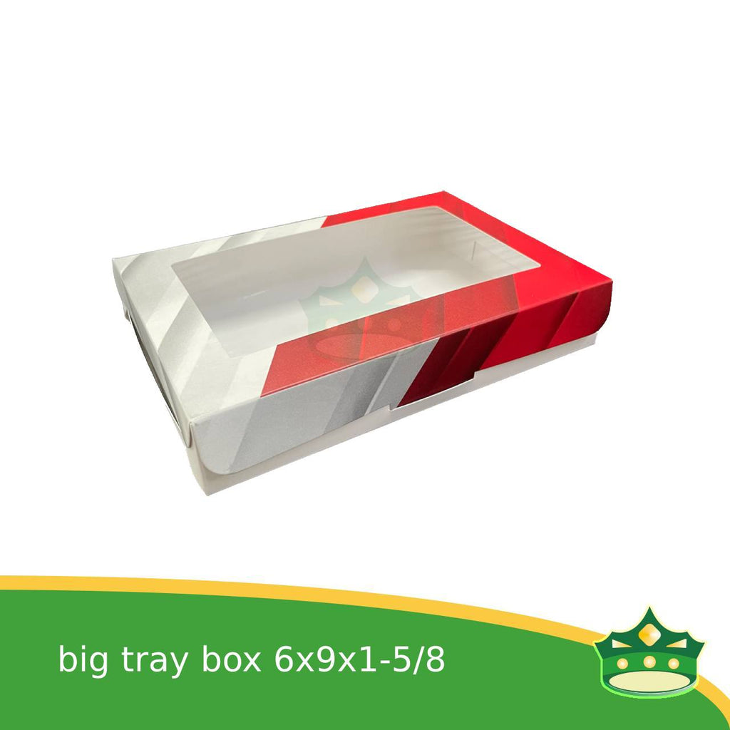 [20 pcs] 6x9x1-5/8 printed pastry box with window as one piece for pastries, gifts, brownies, cookies, etc