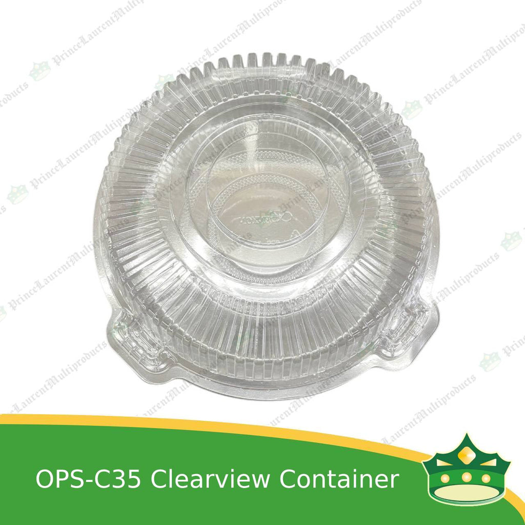 [50 pcs] clear clamshell OPS-c35 round OPS clearview food containers for any food products, muffins, cakes, chiffon, cupcakes, salad, fruit, baked goods