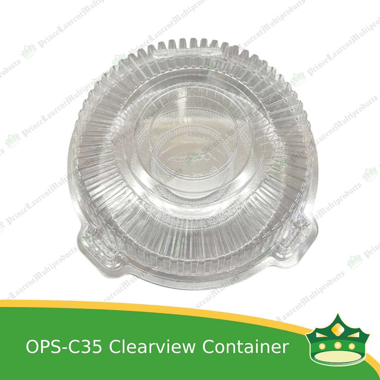 [50 pcs] clear clamshell OPS-c35 round OPS clearview food containers for any food products, muffins, cakes, chiffon, cupcakes, salad, fruit, baked goods