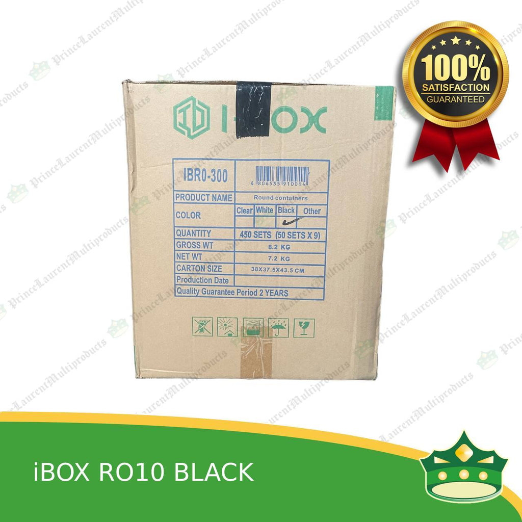 [450 pcs] IBOX brand ro10 BLACK microwavable plastic round containers take out for meals and other food products