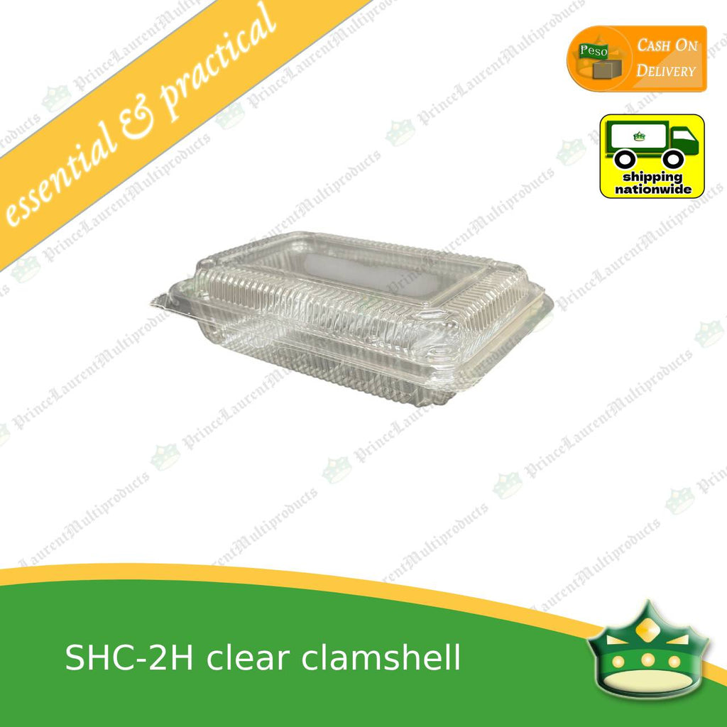 [50 pcs] clear clamshell SHC-2H C201 OPS clearview food containers for any food products, leche flans, tarts, macaroons, salad, fruits, baked goods