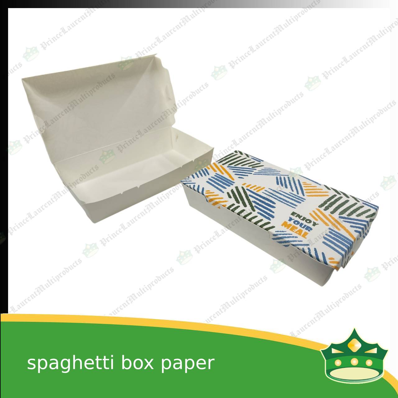 [20 pcs] paper spaghetti box laminated printed easy to assemble for take-out take home away meal pack