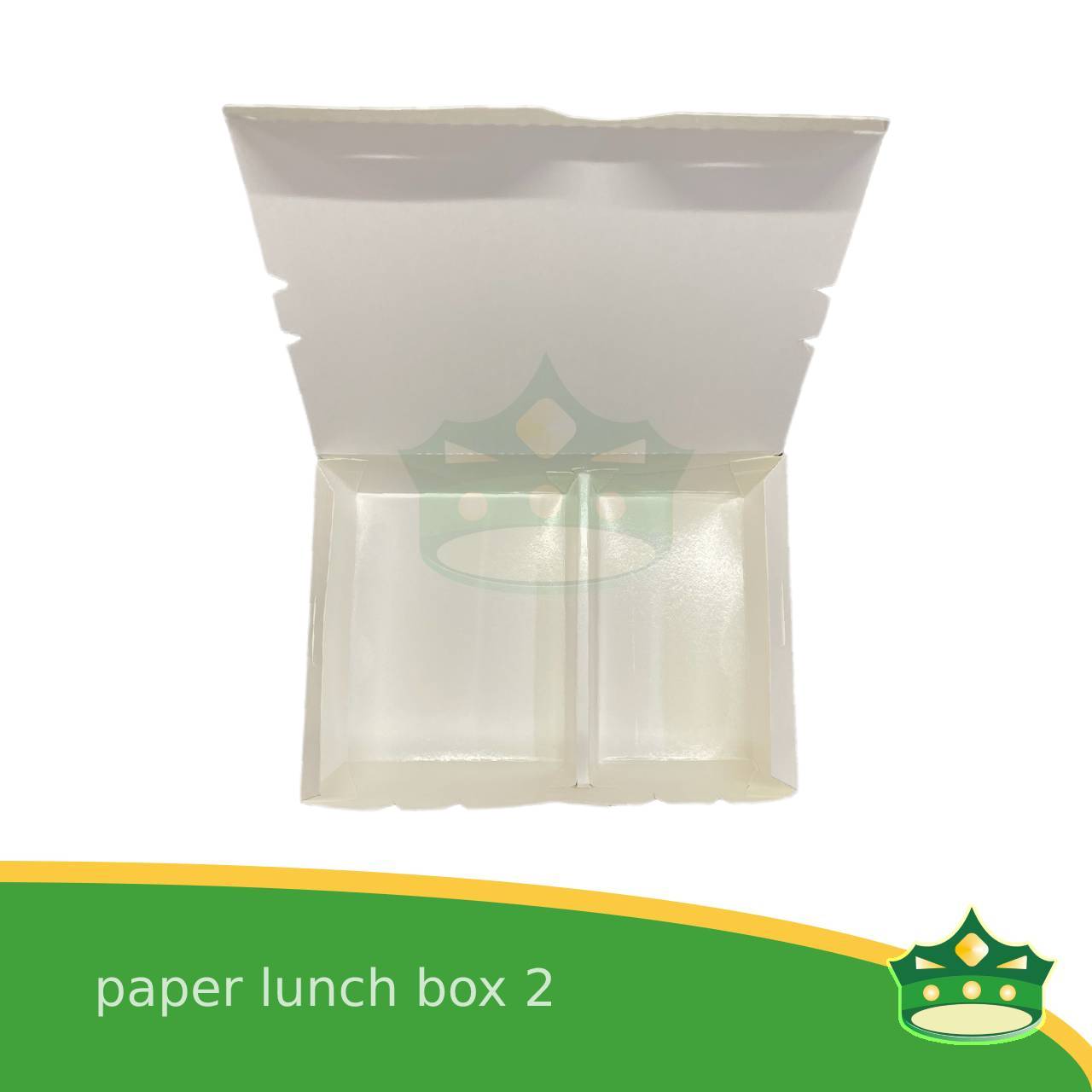 [25 pcs] paper lunch box 2 white laminated or paper bento 2 division, 2 partitions for large meals, viands, ulam, rice toppings, pansit, noodles, take-outs, food deliveries, leak-proof, saucy take-outs