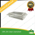 [50 pcs] clear clamshell OPL-5H C301 OPS clearview food containers for any food products, leche flans, tarts, macaroons, salad, fruits, baked goods