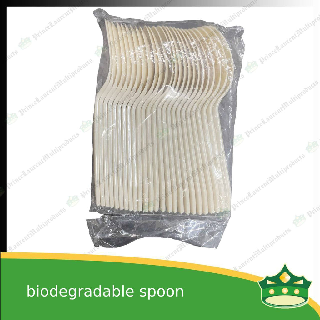 [25 pcs] biodegradable spoon or fork beige 5.875 inches length disposable cutleries for parties events and celebration