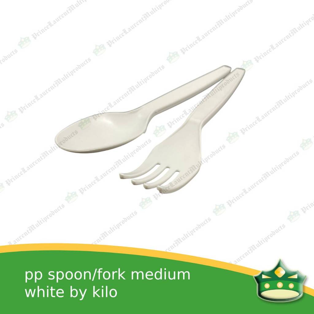 [1 sack=10kg] spoon/fork medium thick by sack low cost disposable plastic cutleries